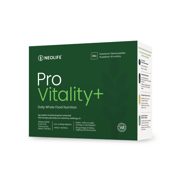 „Pro Vitality+“, maisto papildas, 30 pakelių
