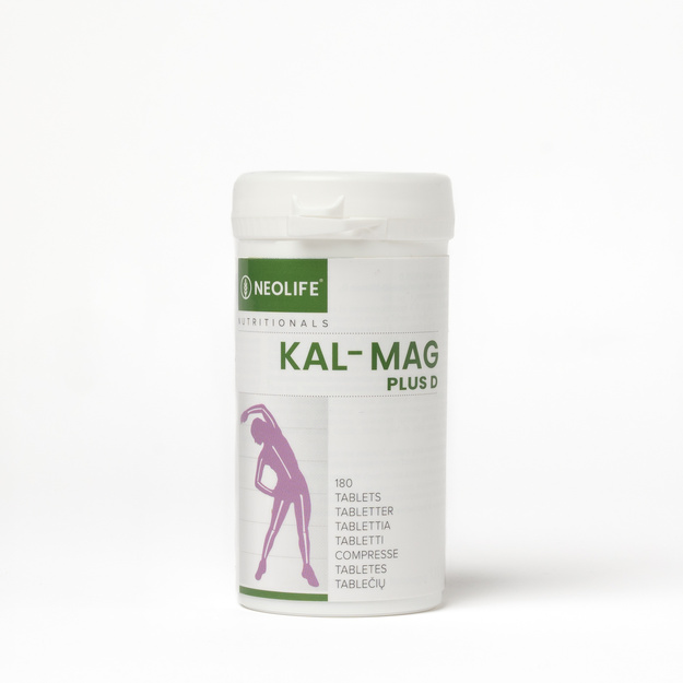 „NeoLife Kal-Mag Plus D“ - kalcis, magnis ir vitaminas D3, 180 tablečių