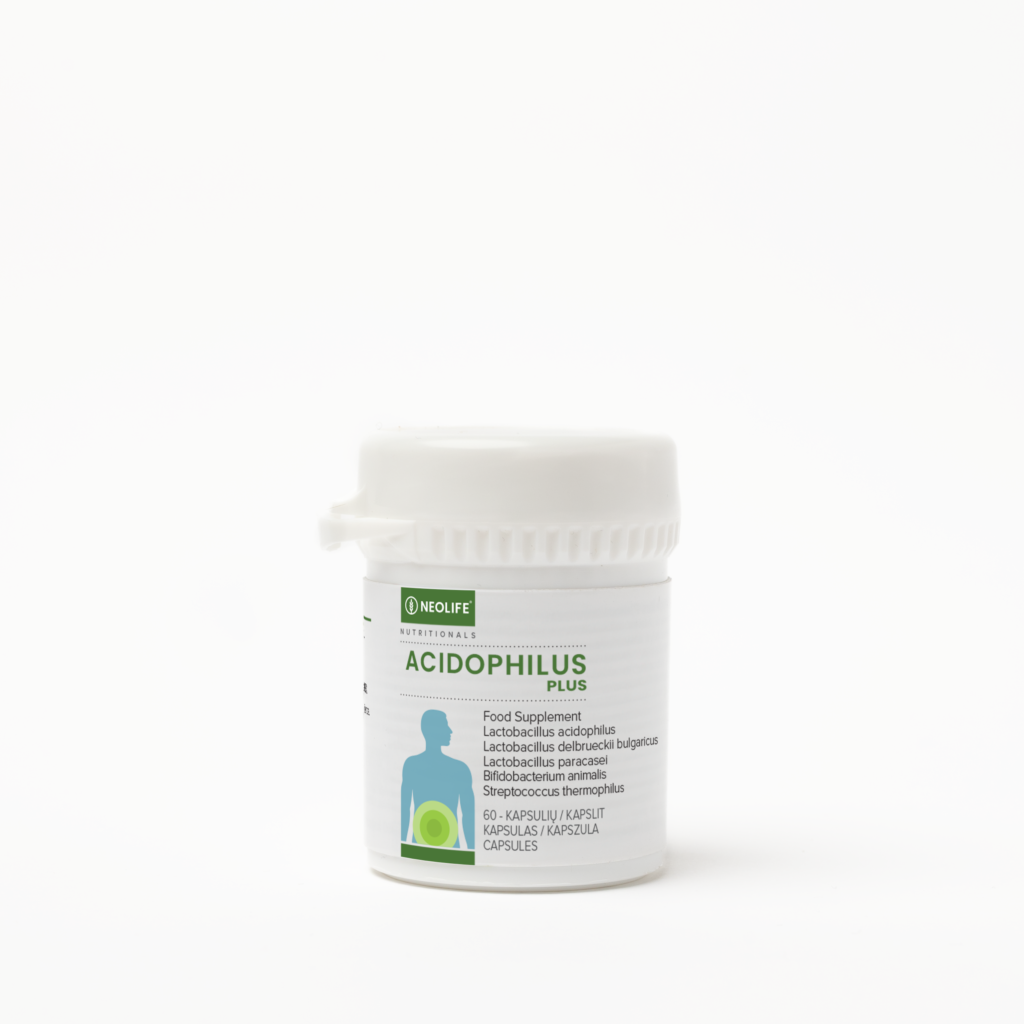 NeoLife Acidophilus Plus pieno bakterijų maisto papildo pakuotė