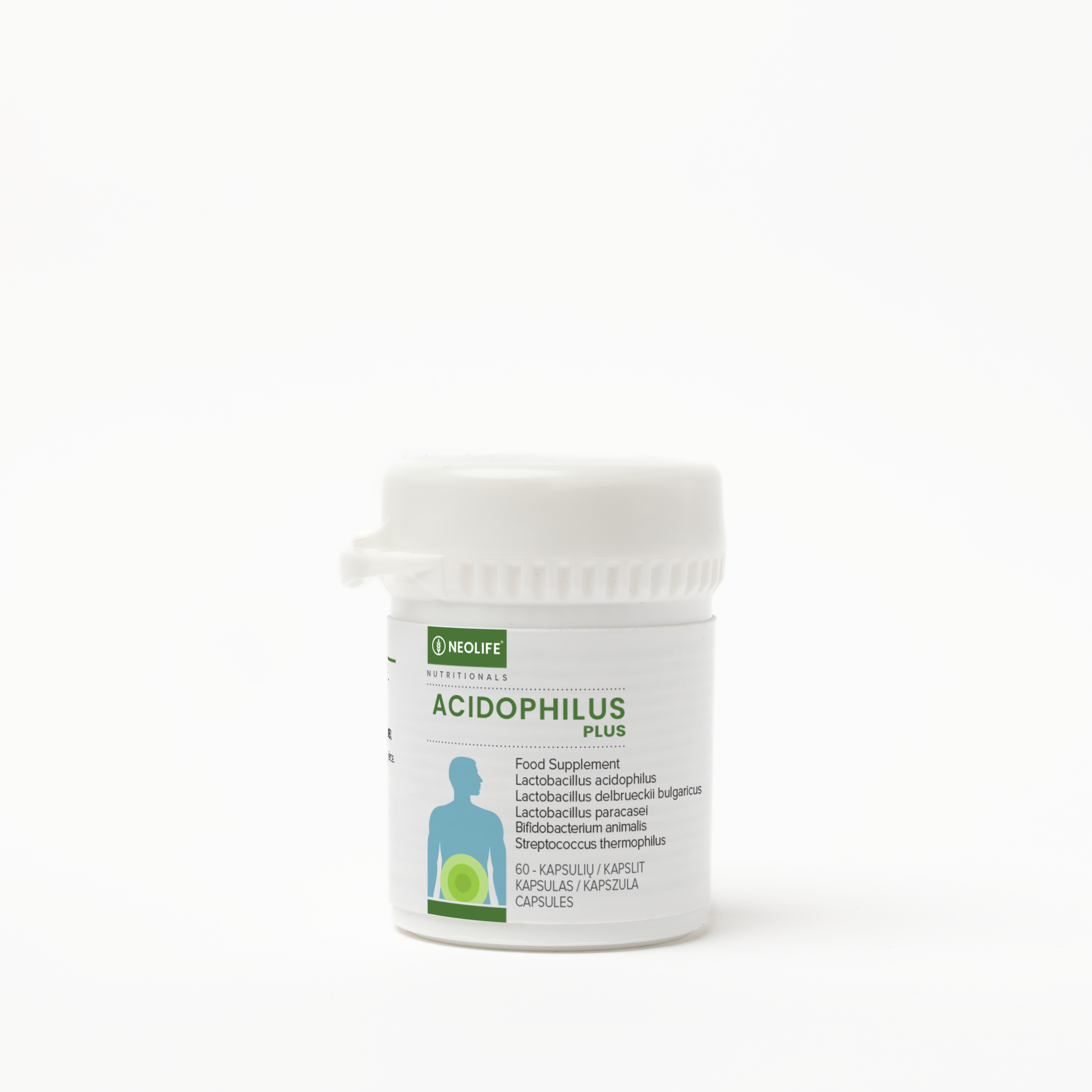 NeoLife Acidophilus Plus pieno bakterijų maisto papildo pakuotė